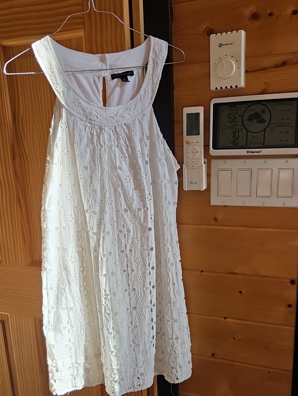Ann Taylor White Eyelet Sleeveless Dress